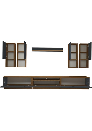 Decoraktiv Trendstyle 8da Mdf Tv Ünitesi Tv Sehpası Ceviz - Antrasit