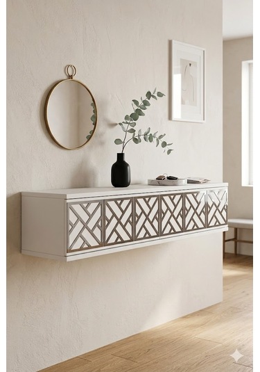 Da1238bs Arex Dresuar , Antre Hol Rafı Beyaz-silver 120cm