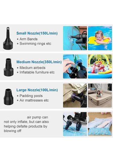 110v 220v Ev Elektrikli Araç Hava Pompası İçme Şişme Pompa Kompresörü Yatak 100-240v İngiltere