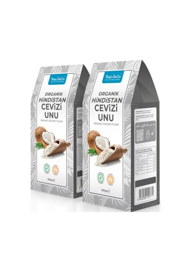 TheLifeCo Organik Hindistan Cevizi Unu 2 x 350 G