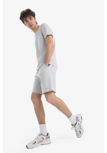 Defacto Beli Bağcıklı Dar Paça Şort E5843ax25smgr184 Gri