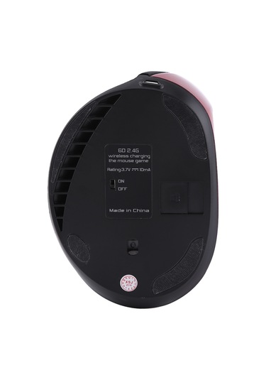 Kablosuz Optik Dikey Oyun Faresi, Profesyoneller İçin Şarj Edilebilir Oyun Faresi, Kırmızı