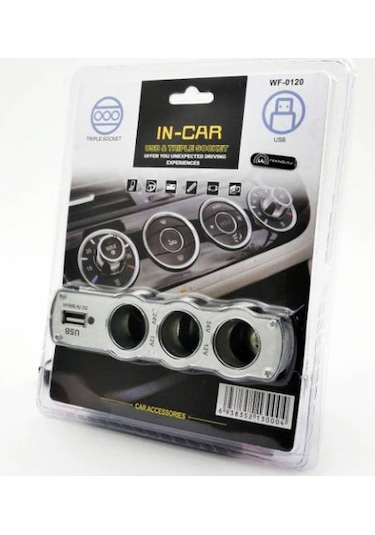 Araç Çakmaklık Çoğaltıcı Usb Araba Çakmak Soket Çoklayıcı Şarj