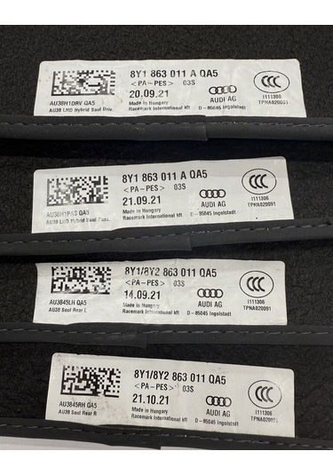 Audi A3 8y Uyumlu 2020-2025 Halı Paspas Takımı 8y1863011aqa