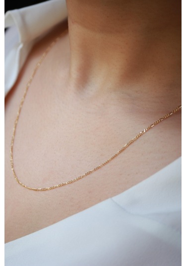 Diamine 14 Ayar Altın İnce Figaro Zincir Kolye