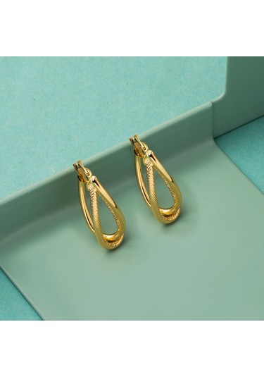 2,5 cm Çaplı 14 Ayar Asimetrik Altın Küpe KPDLY14K21909