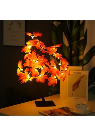 Novahub Demir Sanat Akçaağaç Yaprakları Lambası, Usb Gece Lambası, Noel Dekorasyonu, İç Mekan Aydınlık Ağaç Lambası Diğer