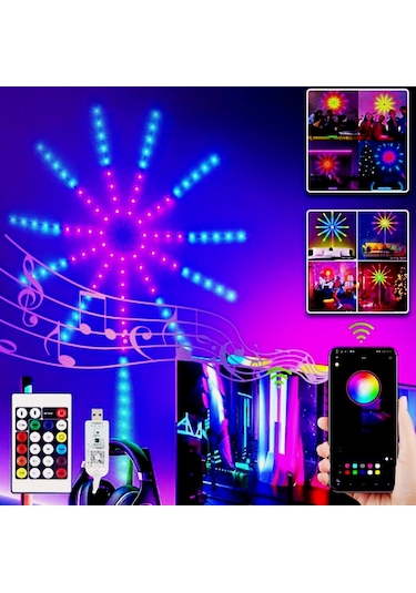 Gökkuşağı Işıkları Led Şerit Rgb Akıllı Dans Işıkları Parti