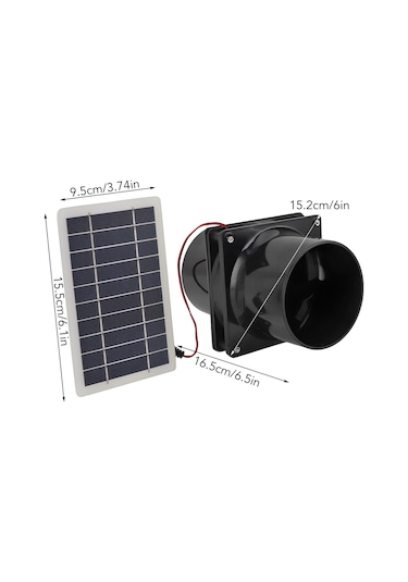 Gajeena 12v 10w Güneş Panelli Soğutucu Fan, Dairesel Boru Uyumlu Abs Malzeme, Pet Evleri/kümesler/karavanlar/seralar İçin Ventilasyon Seti
