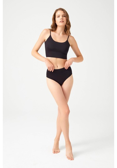 Pamuklu Yüksek Bel Toparlayıcı Kadın Bikini Külot 3'lü Paket - 2 Çok Renkli 2