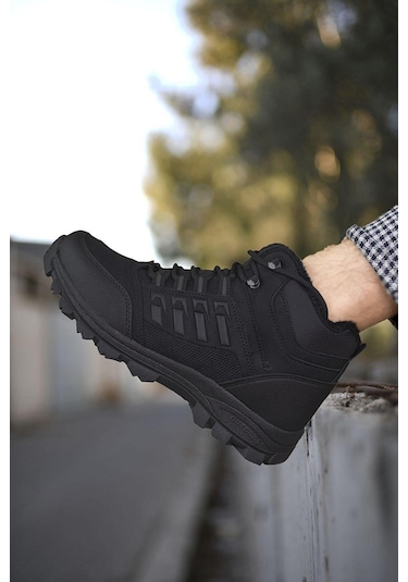 X-step X6 Siyah Termal Kürklü Kışlık Erkek Bot Ayakkabı 001