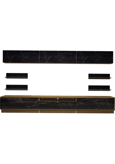 Decoraktiv Trendstyle 8ys Mdf Tv Ünitesi Tv Sehpası Pera - Siyah Mermer