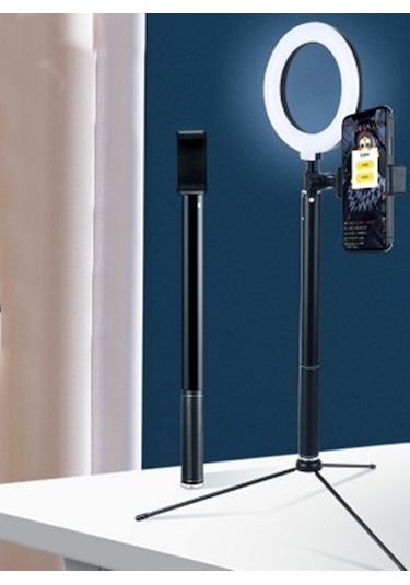 2ın1 6inç Tripod Standl -video Selfie Stüdyo Makyaj Işığı-160cm