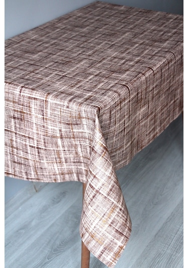 Elyaf Silinebilir Pvc Muşamba Masa Örtüsü 1228-1çzgliketen Kahverengi
