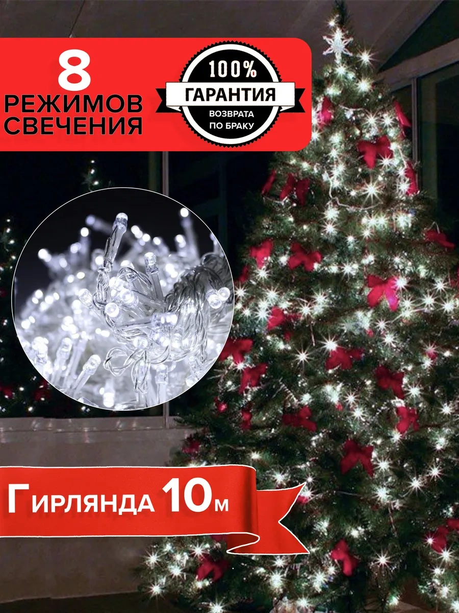 Twinklegarlooo Beyaz Soğuk Işıklı 10 Metre Noel Ağacı Süsü 46200854 Beyaz