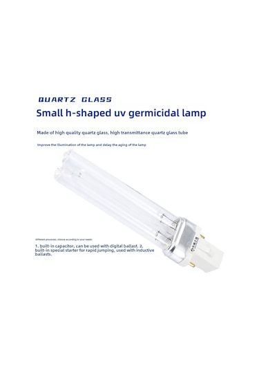 Qingmipy H-şekilli Uv C Dezenfeksiyon Lambası, 9w Kuvars Işık Kaynağı, G23 Bağlantı, 145mm, Ev Ve Okul İçin Bakteri Ve Virüs Yok Edici