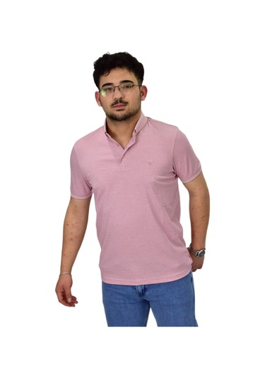 Erkek Polo Yaka Merserize Tişört 1000 Bgl-st04532 Pembe