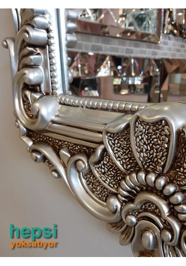 Klasik Model Gümüş Renk Varaklı Boy Aynası Gümüş
