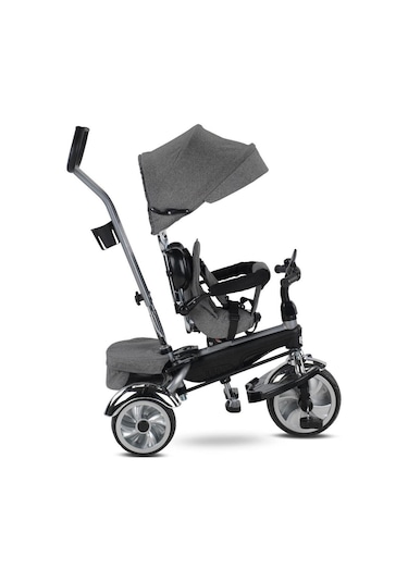 Babyhope Star Üç Teker Bisiklet Bh-9500 Ebeveyn Kontrollü Şişme E Gri