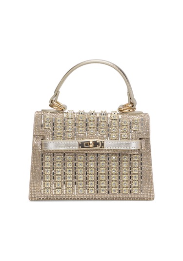 Guja 25yg585 Kadın Taşlı Abiye Çanta Altın Altın