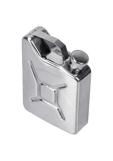 Benzin Kovası Tarzı Alkol Şarap Konteyneri 5 Oz Paslanmaz Çelik Anti Kayma Parti Bar Ev Taşınabilir Viski Votka Şişesi Kiti