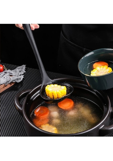 Qerhome 5 Parça Tamamı Silikon Yanmaz Yapışmaz Silikon Mutfak Seti Siyah