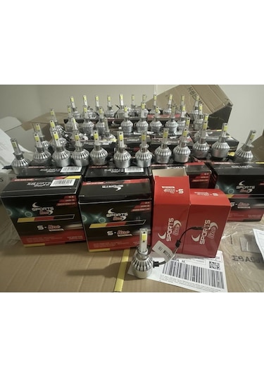 H1 Led Xenon Beyaz Far Ampulü 60w 10800lm 6000k Şimşek Etkili S-line Çiftli Set