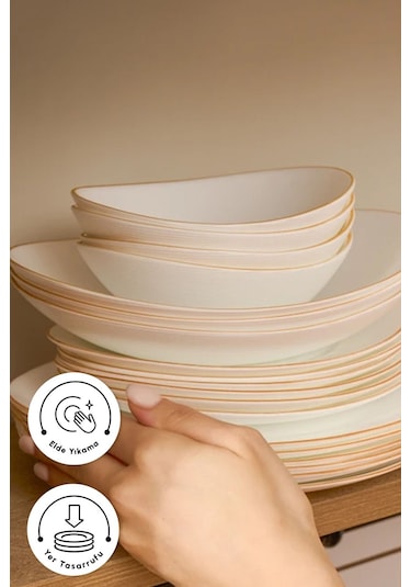 Karaca  Pure 24 Parça 6 Kişilik Yemek Takımı Gold