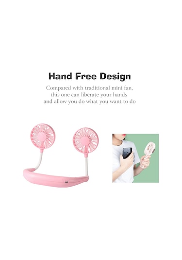Soulader Taşınabilir Şarj Edilebilir Usb Boyun Fanı, Hafif Ve Pratik, 3 Kademeli Hız Ayarı, Kişisel Serinletici