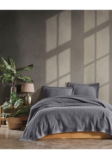 Çift Kişilik Lucette Pike Yatak Örtüsü Antrasit Diğer