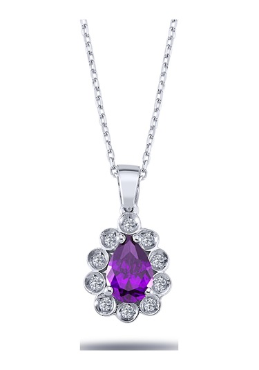 Lova Pırlantalı Damla Ametist Kolye - 2070023