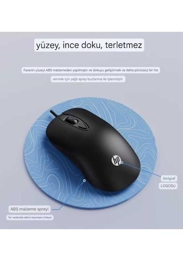 Hp Km100 Kablolu Klavye Mouse Set İngilice Q Optik