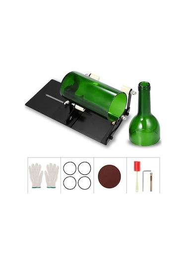 Ayarlanabilir Cam Şişe Kesici - Siyah