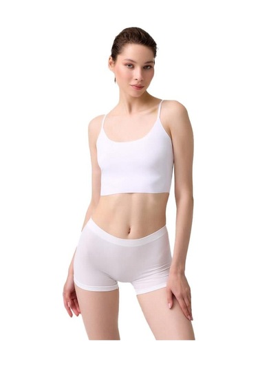 Cottonhill Premium - Kadın Beyaz Ultra-rahat Seamless Boxer Beyaz