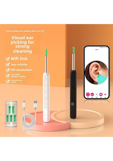 Hangfox Çocuklar İçin Kablosuz Ne3-e Görüntülü Kulak Temizleme Aleti, Hd Endoskop, 8 Parça Aksesuar Ve Üstü İle Uzun Pil Ömrü