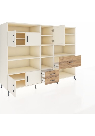 Kronos Dolap 13 Raflı 3 Çekmeceli 5 Kapaklı 220x59x163 Aytaşı-ayt Aytaşı-aytaşı/çam