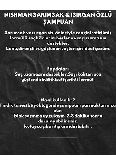 Nıshman Sarımsak Ve Isırgan Otu Özlü Şampuan 480 Ml
