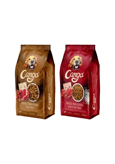 Cango Kuzu Etli Pirinçli + Biftekli Karma Paket Yetişkin Köpek Maması 2 x 10 KG