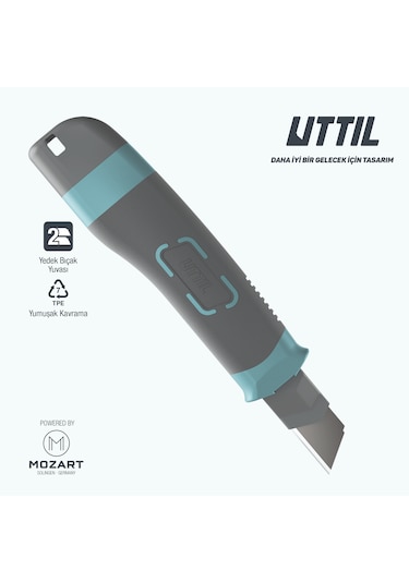 UTTIL Nmuk09 1+1 Yedekli Geliştirilmiş Ergonomi 18mm Maket Bıçağı