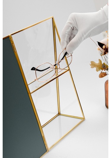 Makyaj Aynası Masaüstü Organizer Pirinç & Gold