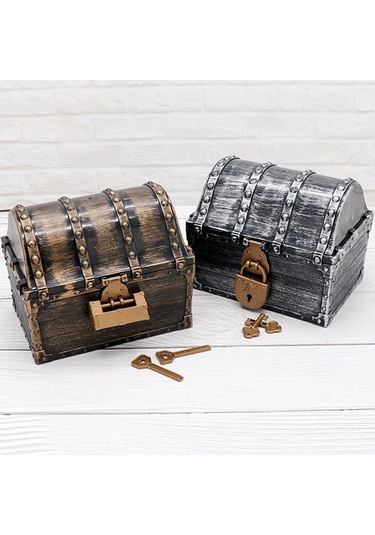 Pazly Sandığı Oyuncak Korsan Homyl Hazine Çocuklar Bronz Antik Cx