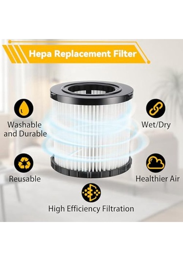 Leasetake Dewalt Vakum İçin 2 Adet Dcv5801h Dcv581h Islak Kuru Vakum Filtreleri, Dcv580h Hepa Yedek Filtre