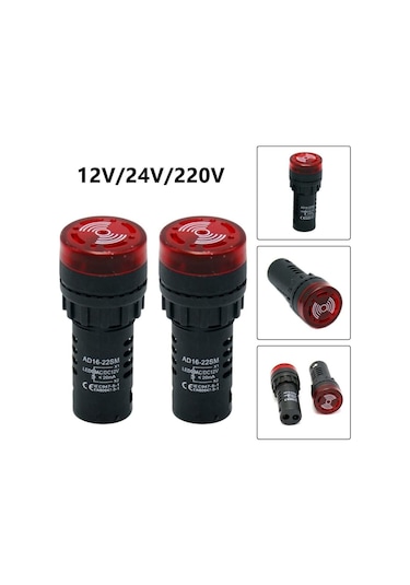 Ses Işıklı Alarm Flaş Buzzer 2 Adet Ac Dc12/24/220v 220v