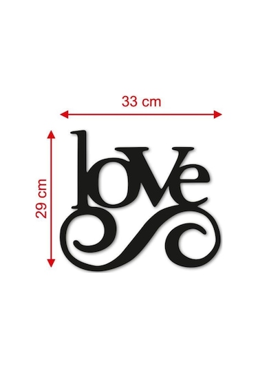 Dekoratif 5 Mm Siayh Mdf Love Yazısı Duvar Dekoru Tablo