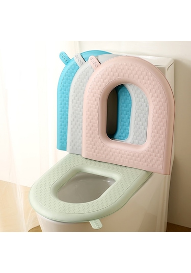 Sones Ev Tipi Kalınlaştırılmış Su Geçirmez Yıkanabilir Tuvalet Oturağı, Renk: Gri