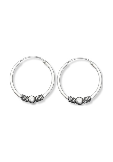 Oya Silver Gümüş Halka Küpe 2.5x2.5cm