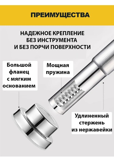 Nice Goods Delme Gerektirmeyen Dolap İçin Teleskopik Çubuk 38-58 327499195 Gümüş