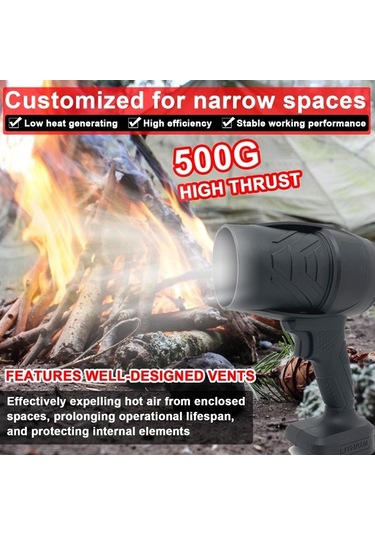 Pazly Yüksek Güçlü Taşınabilir Jet Fan - 500g Şiddetli Rüzgar, Makita Pil Uyumlu, Hız Ayarı, Geniş Kullanım Alanı