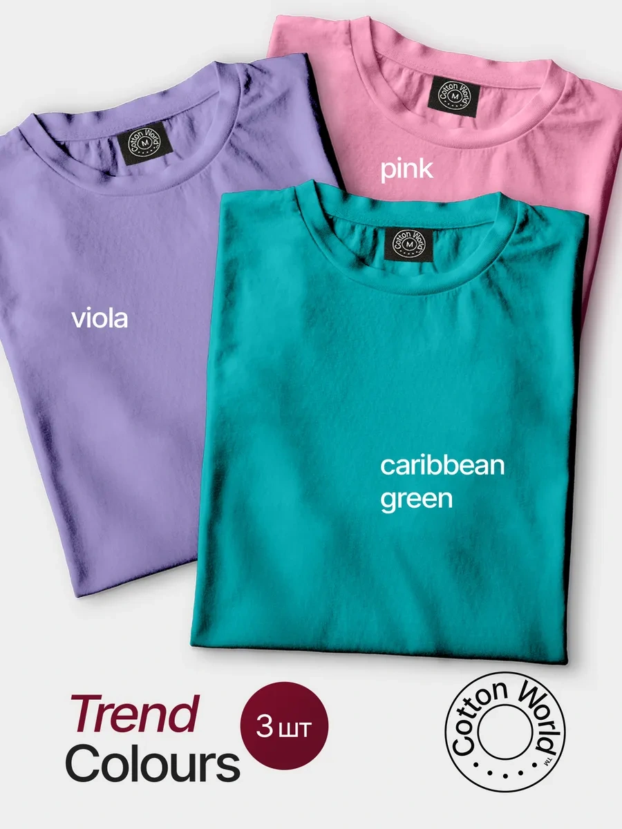 Cottonworld Pamuklu Tişört Seti 3 Parça 360851898 Pembe