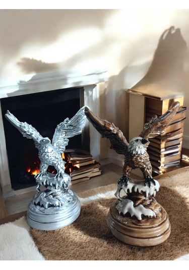 10cm -18cm Ebatlarında Kırılmaz Polyester,sarı Renk Kartal Biblo